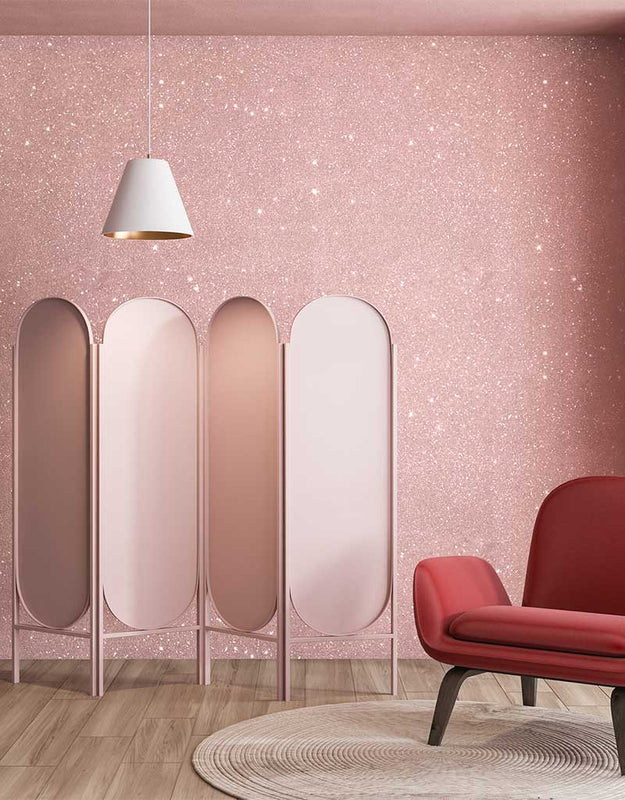 Light Pink Glitter Walls
